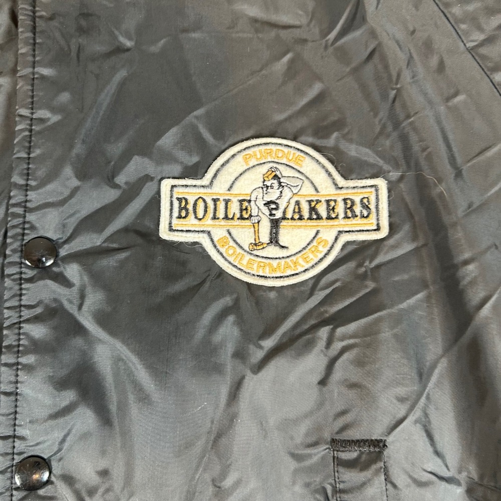 Vintage Chalk Line Purdue Boilermakers Jacket Mens XL Black Varsity Bomber NCAA - Picture 4 of 13